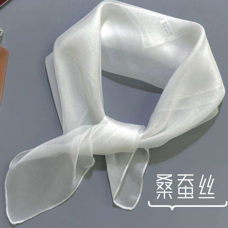 薄款桑蚕丝丝巾真丝小方巾春夏防晒护颈小披肩四方围巾脖子配饰女