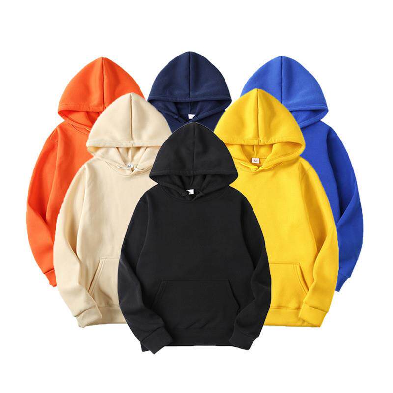 厂家销 男式空白卫衣 纯色抓绒套头卫衣男女时尚卫衣来图定做