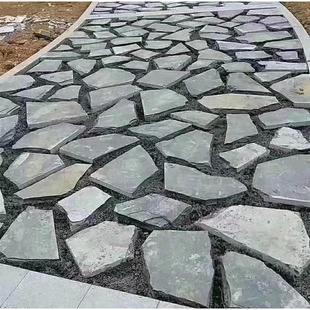 厂家碎拼乱石型不规则青石板乱化板文石公铺园964路片石碎拼板岩