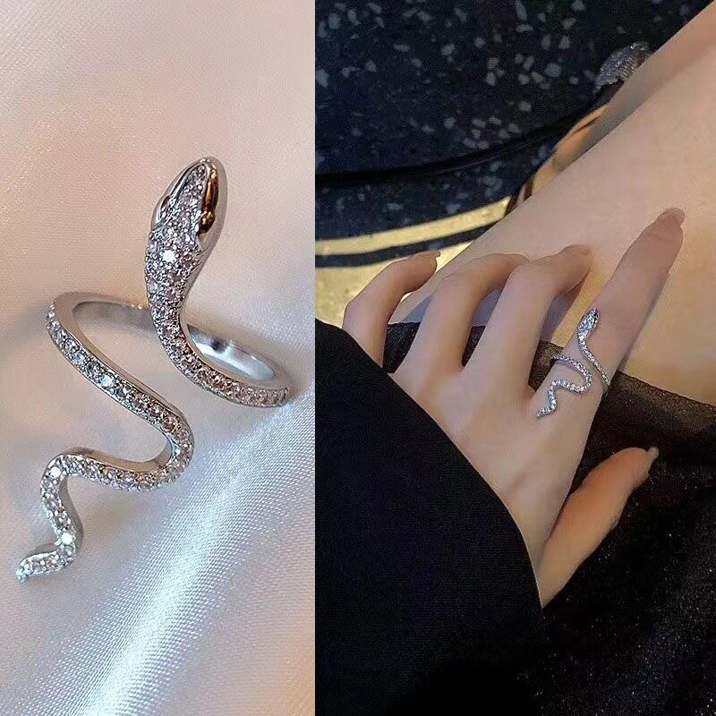 蛇形戒指ins学生小众设计缠绕冷淡风高级开口食指戒女潮闺蜜指环