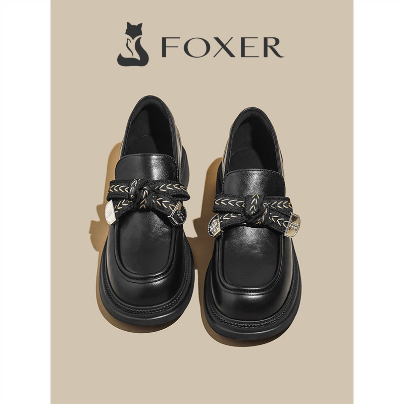 FOXER2025新款软底乐福鞋小皮鞋