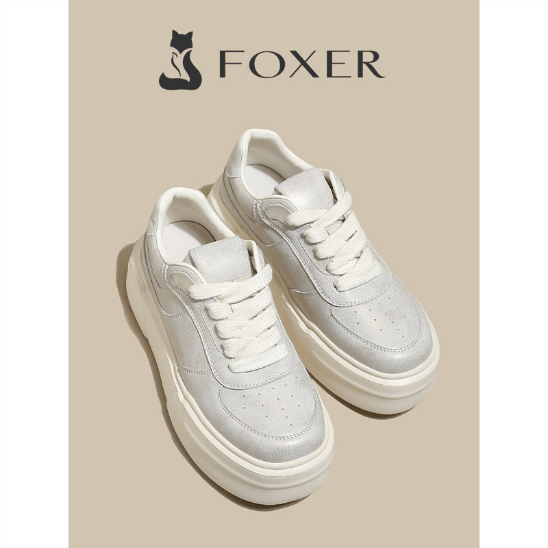 真皮厚底板鞋女2025新款春夏百搭轻便增高显瘦休闲运动软底小白鞋