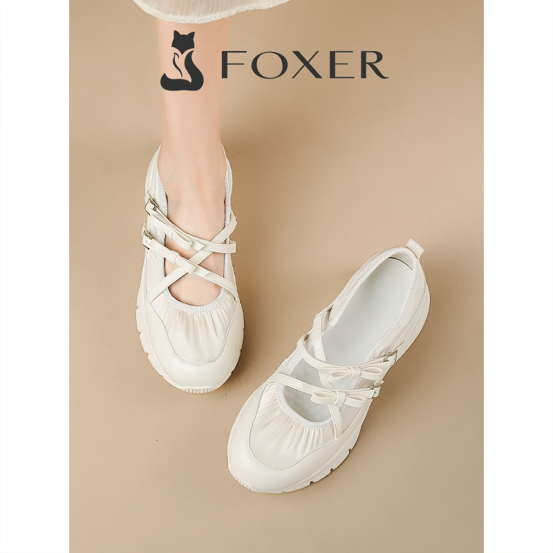 厚底玛丽珍鞋女2025新款春夏百搭甜美交叉绑带蝴蝶结软底芭蕾舞鞋