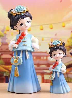 国潮风盛世芳华创意家居卧室玄关客厅装饰树脂摆件工艺品饰品新