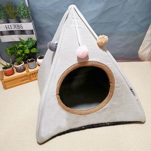 通用半封闭狗窝冬季 网红猫窝狗窝四季 保暖抗寒猫窝可拆洗猫咪用品