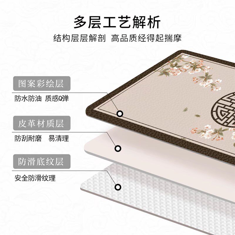 速发新中式轻奢高级感洗衣机盖垫布防水皮革防晒防尘罩冰箱台面保