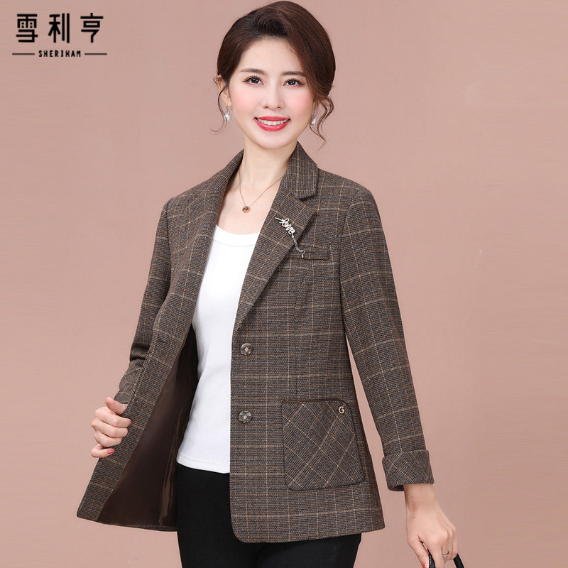 现货速发妈妈春秋外套洋气小2025秋装新款中年士阔太太气质西服上