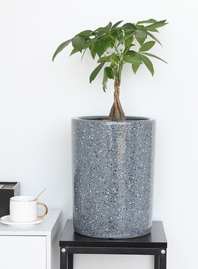 速发约盆陶瓷特大号简花创意白色物款室内落地大植高花盆塑料包邮