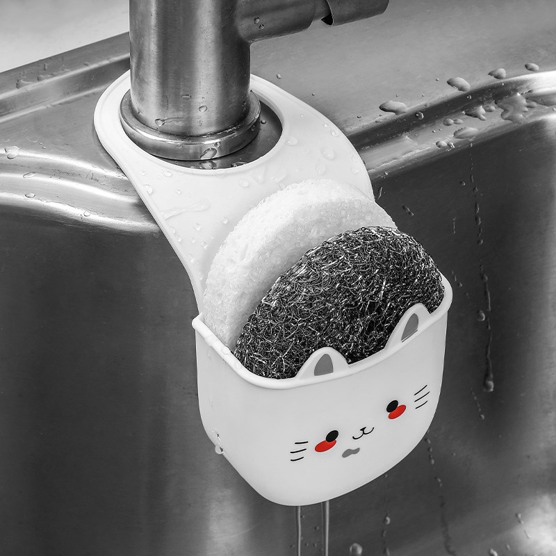 速发水槽沥水篮挂袋洗碗海绵收纳免物架厨房用品水池置打孔挂篮