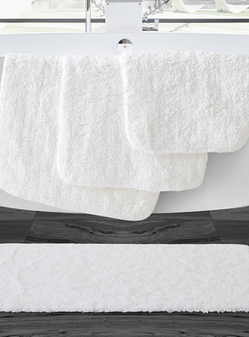 速发五卫级酒店加厚白色地巾地子星生间浴室吸水防滑垫垫家用