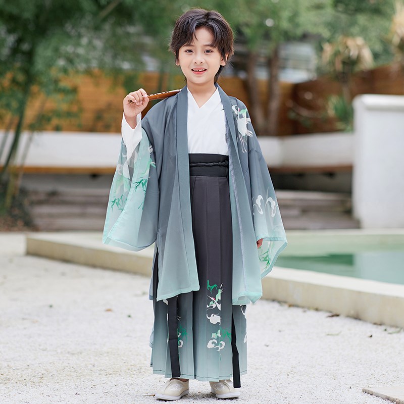 速发帅服男童中秋儿童古装书童小男孩侠客古风出气套装唐装演汉服