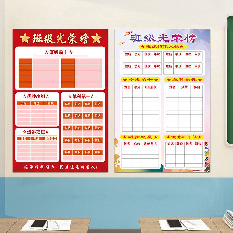 速发班级光荣榜墙贴小学初高中教室布置装饰成绩荣誉展示墙班级文