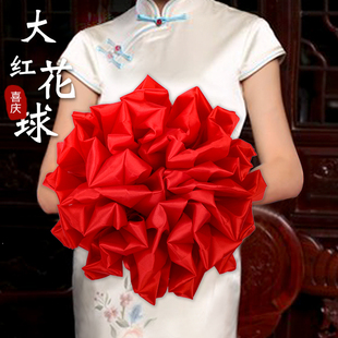 速发开业剪彩带彩花球汽车交车仪式道具大红花绸子表彰剪刀红绸缎