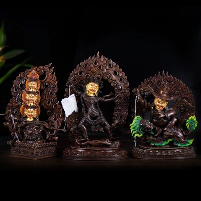 速发手工尼本尔紫铜雕花宁玛三根泊铜像 一髻佛母喇内拉单坚室呼