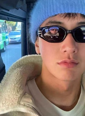 速发梅尼耶个镜男潮级感超酷小框圆脸墨性蹦迪防紫外太线眼