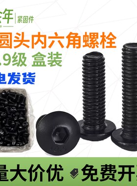 速发盒装10.级半圆头内六角螺丝盘头蘑菇头螺钉ISO780m4m5m6m8m10