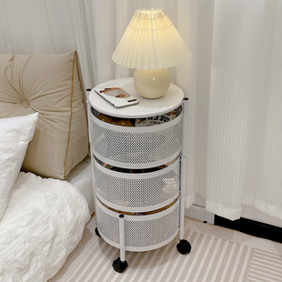 速发室车创意窄形简易床头柜小型简约现卧推置物架迷你圆柜可移动