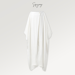 活动 SIQIYOUNG 艺术设计感小白裙挺阔 解构主义半裙 反转巴黎