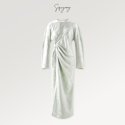 SIQIYOUNG腰部褶皱连衣裙