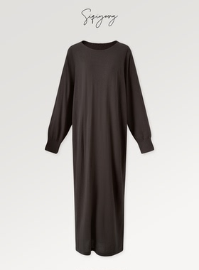 SIQIYOUNG Anytime系列-不挑人慵懒感百搭宽松连衣裙羊毛混纺现货