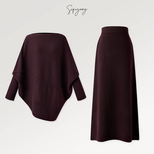 SIQIYOUNG廓形不对称针织套装