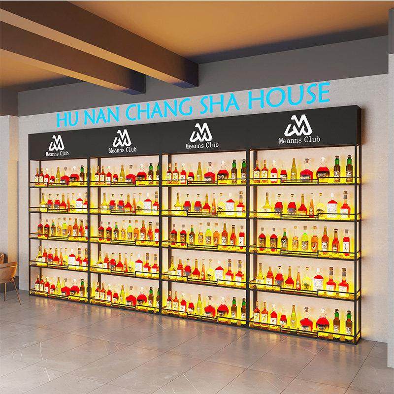 吧台背景架铁艺酒架发光置物红酒展示工业风靠墙式酒柜酒吧酒水架,商业/办公家具,红酒架/柜,淘宝优惠券,粉丝福利购,淘宝优惠卷