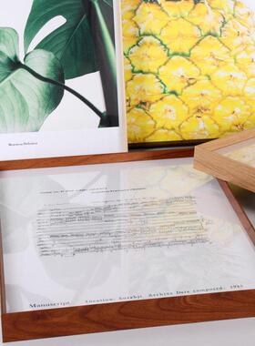 铝合金木纹画框60 80 60 90挂墙8k4kA3营业执照框架16寸20寸相框