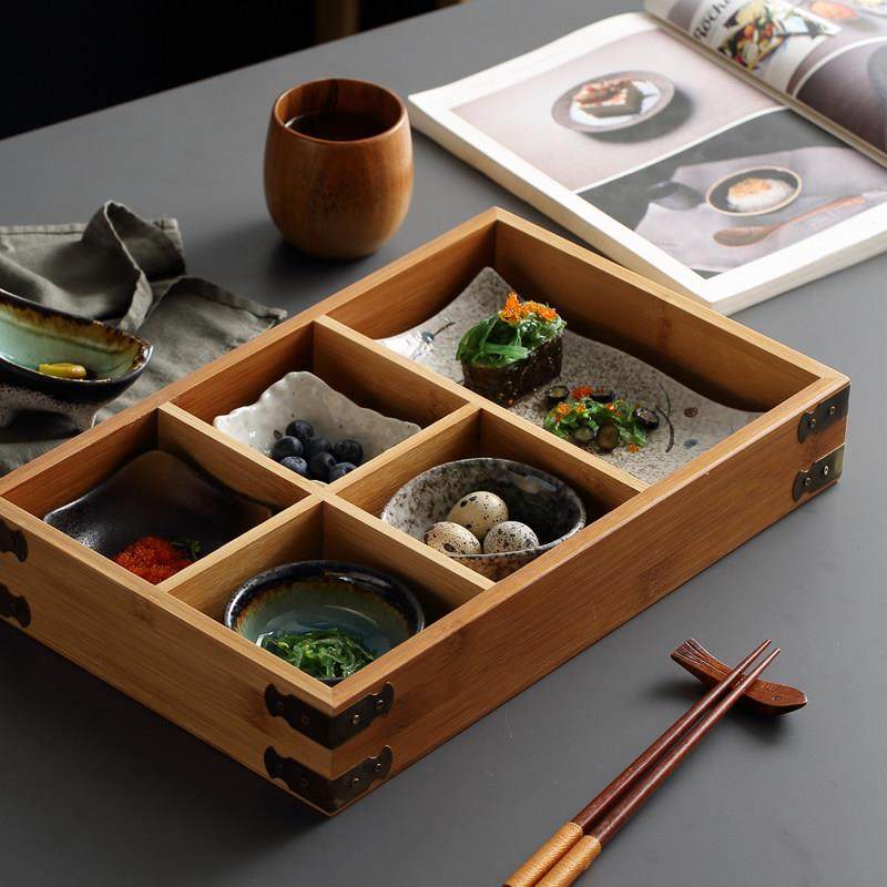 竹木创意火锅店民宿餐具餐盘分格特色火锅蔬菜托盘烤肉五宫格盘子,餐饮具,盘,淘宝优惠券,粉丝福利购,淘宝优惠卷