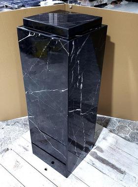 双层天然黑白根大理石底座艺术品展示台工艺品摆件柱客厅雕塑立柱