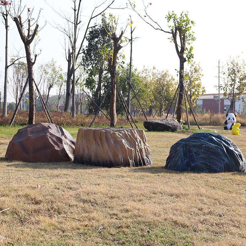 真空心假石头景观石园林装饰摆件防水罩挡水泵消防栓井盖石装饰