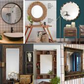 独特造型仿铜铁艺木质雕花复古装 孤品集合 设计师款 饰镜浴室挂镜