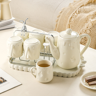轻奢乔迁杯具套装杯子喝水杯家用客厅高颜值茶具茶杯茶壶水壶套装