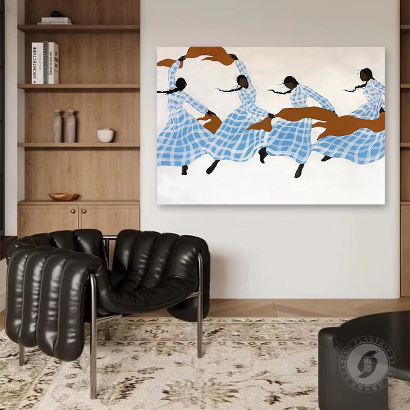 中古奶油风客厅沙发后面背景墙挂画饭厅法式装饰画小众艺术高级感