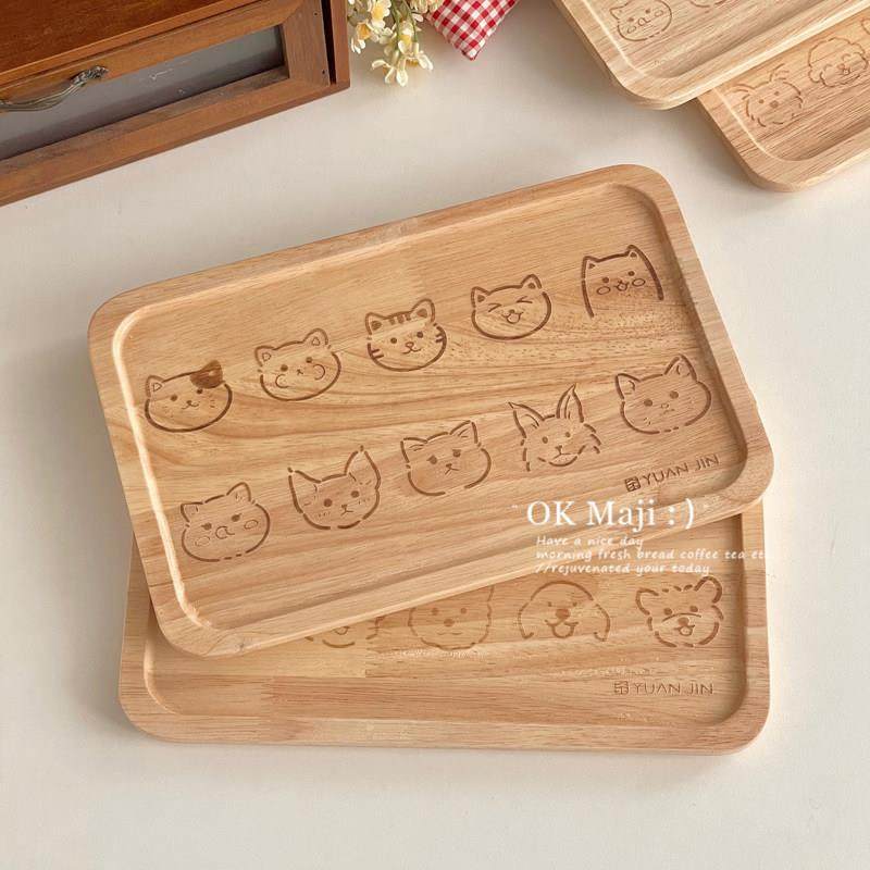 可爱木质托盘长方形烘焙面包甜品木盘子简约水杯茶杯餐盘木制托盘,餐饮具,盘,淘宝优惠券,粉丝福利购,淘宝优惠卷