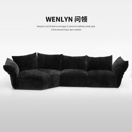 花瓣沙发客厅设计师大平层转角直排多人位雪尼尔羽绒模块布艺沙发