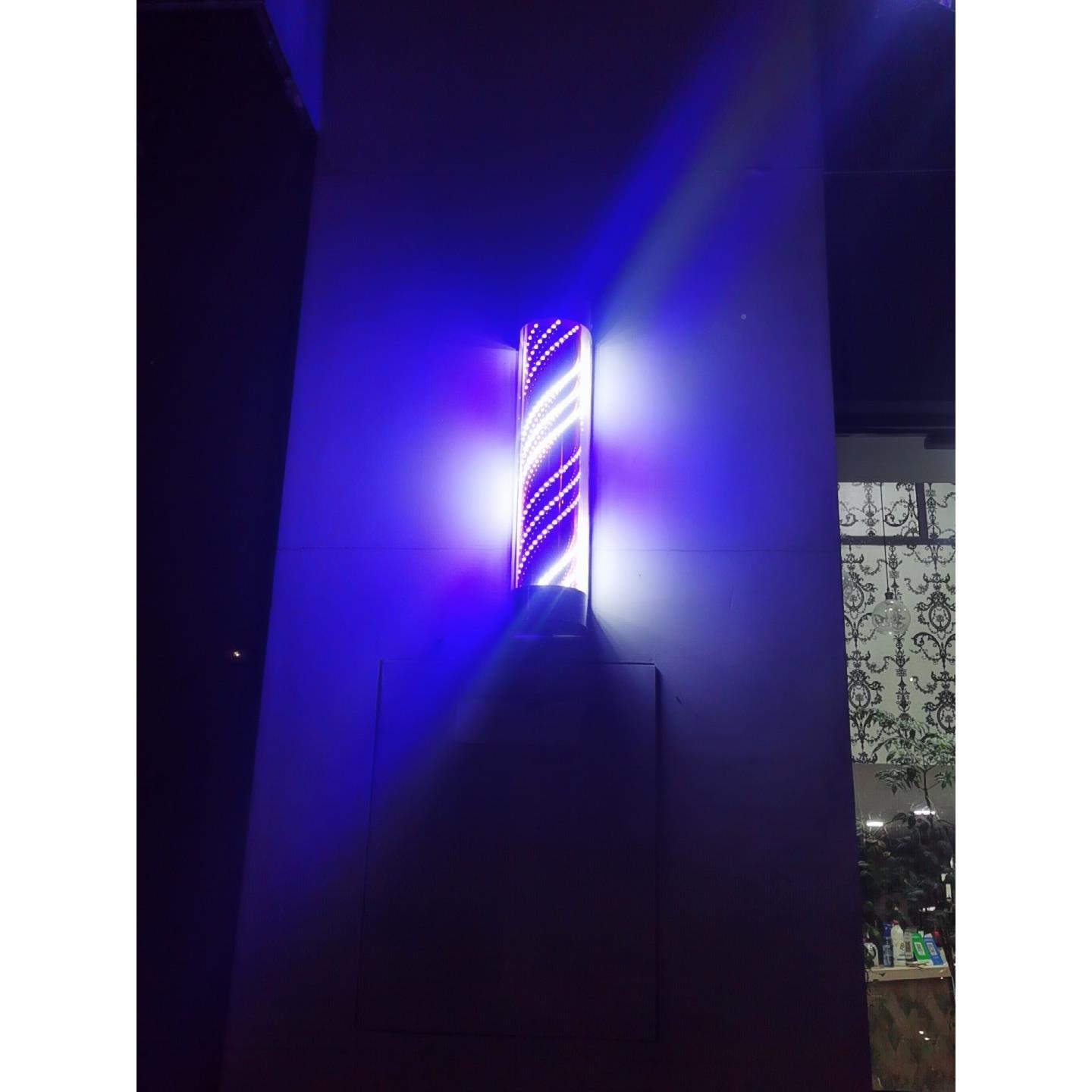 LE半美圆发转灯网D红潮店发灯廊理发EDF转灯标志箱挂墙防水超亮旋