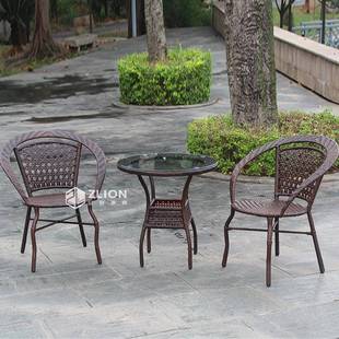 户外休家别具墅庭院阳台小餐桌椅露天编花闲园5 6藤椅组合室外