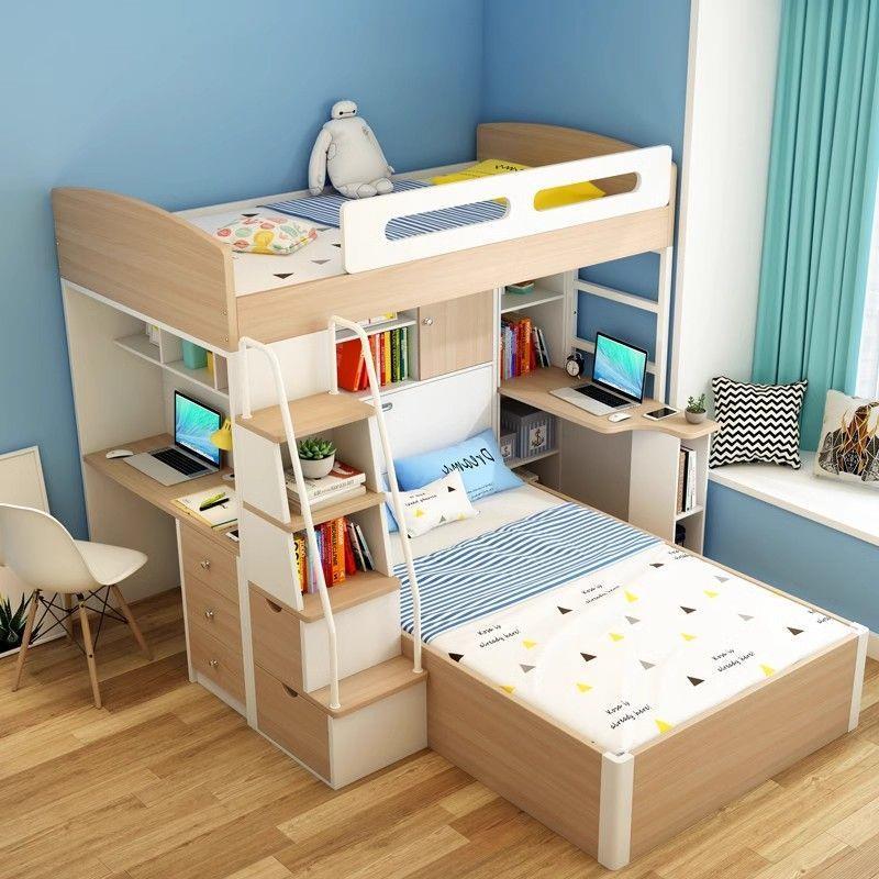 交错床式上下床成人低儿童床多功能小户型下上床CVR高桌带书桌子