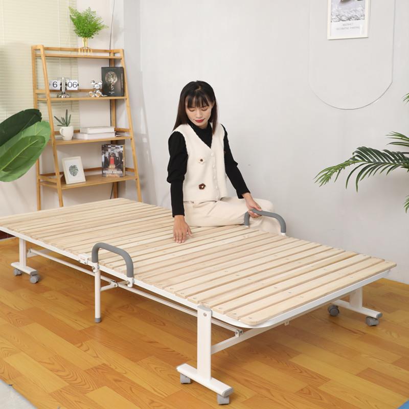 my室出口实木硬板折叠睡床TS09办休公午单人床午床家用成人透气排