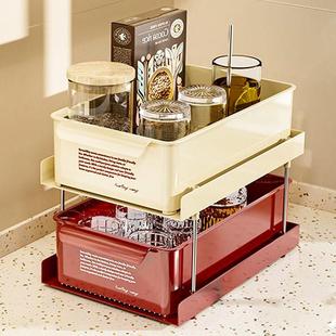 茶包收纳盒胶囊咖啡角奶茶办公室茶水间吧台水杯抽屉式桌面置物架