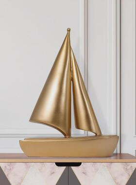 棵韵 KEOYURNE欧式树脂工艺品一帆风顺帆船摆件办公室装饰礼品