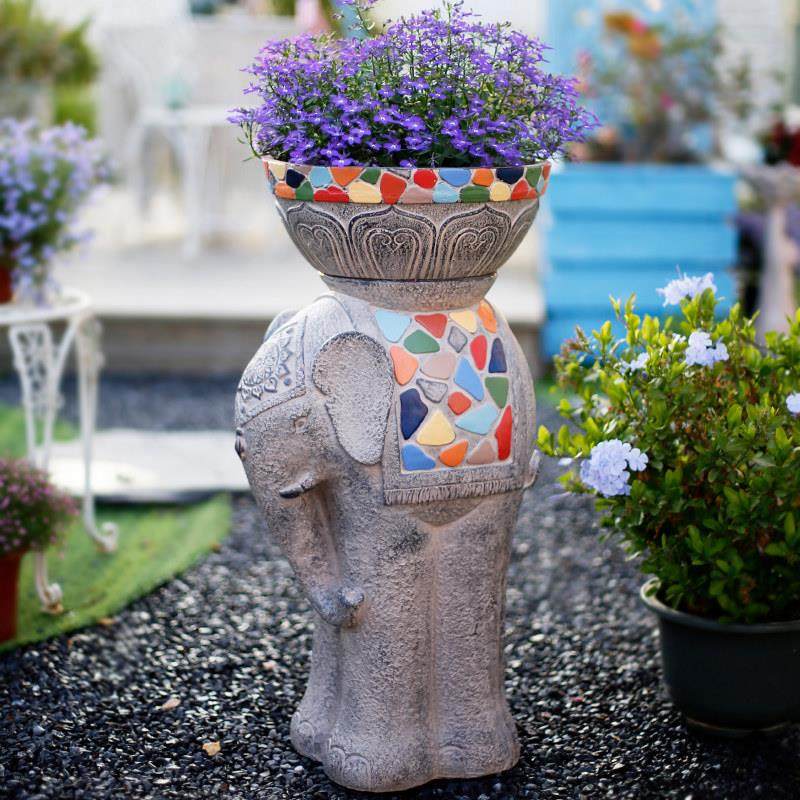 大象花盆创意底座庭院花园阳台布置动物彷石头户外欧式装饰摆饰,家居饰品,花盆,淘宝优惠券,粉丝福利购,淘宝优惠卷