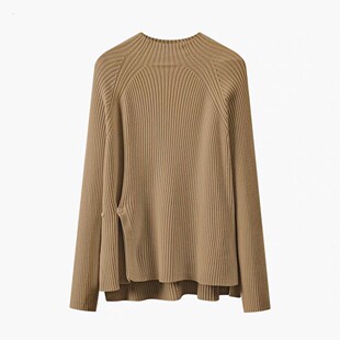 【终极清仓】【显瘦版型】加厚厚重感  纽扣开叉设计洋气针织毛衣