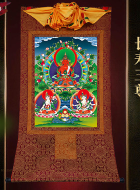 释迦佛药师佛阿弥陀佛长寿佛祖西藏挂画精裱印刷唐卡装饰画