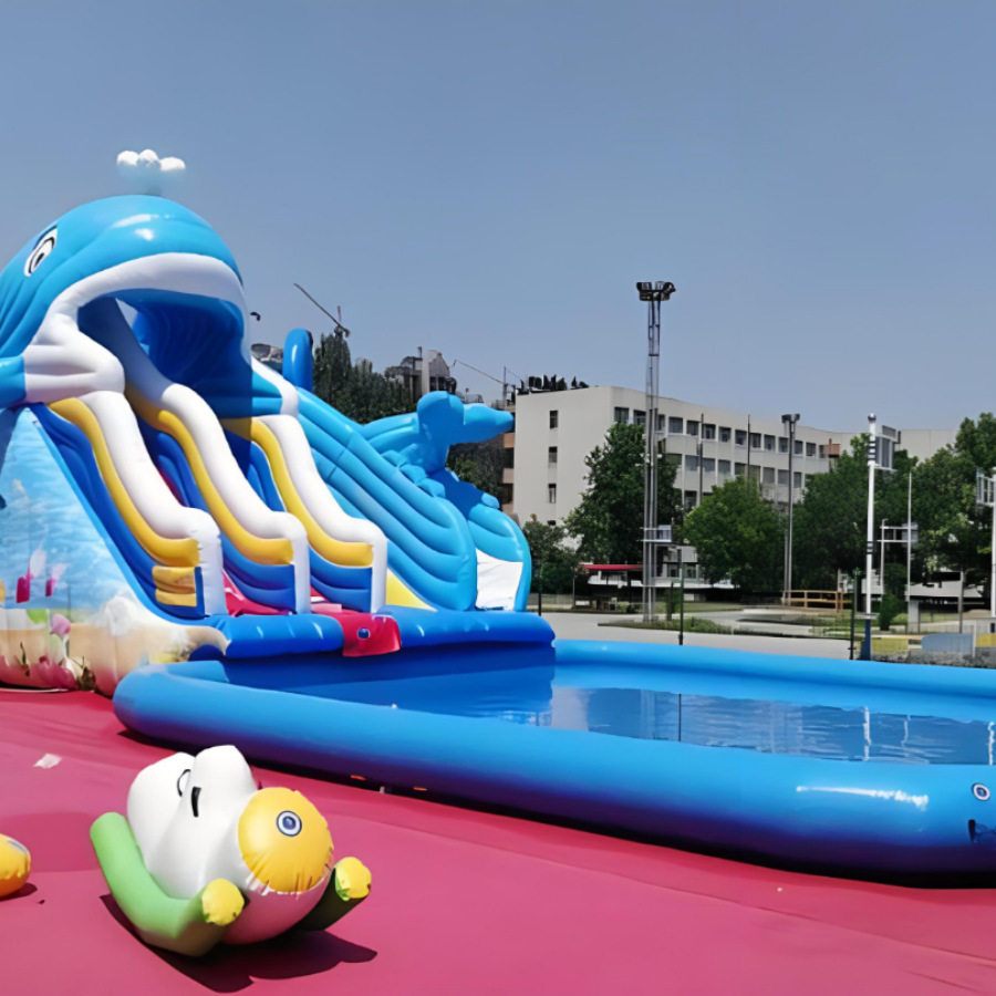 充气城堡户外摆摊大充气城堡滑梯儿童水上乐园支架水池游泳池冲关