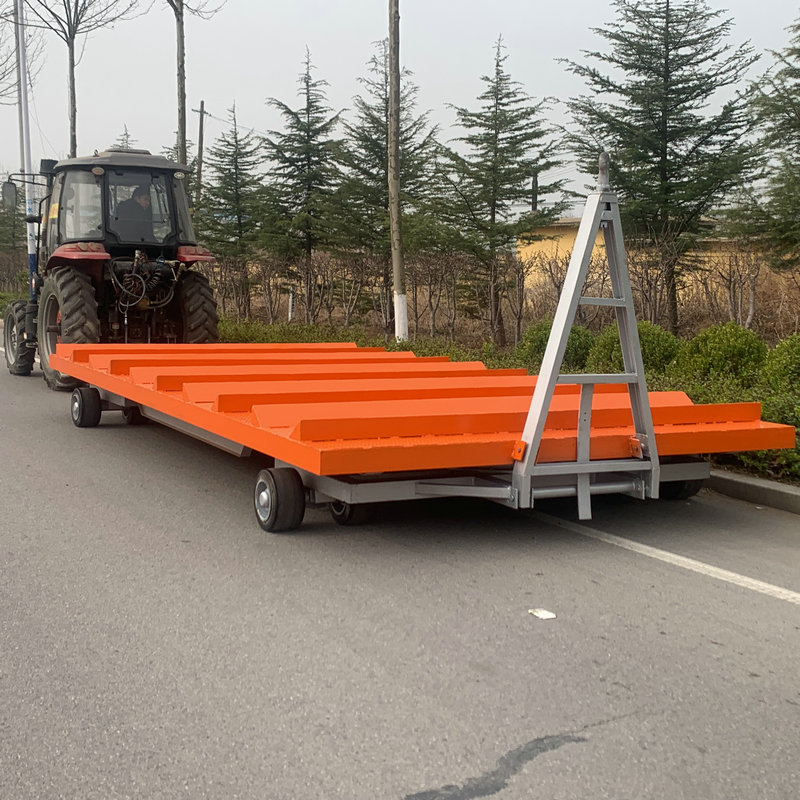 橙色四轮实心挂钩平板搬运车