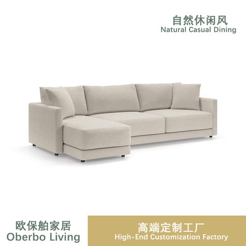 简约现代棉麻高回弹大坐深沙发