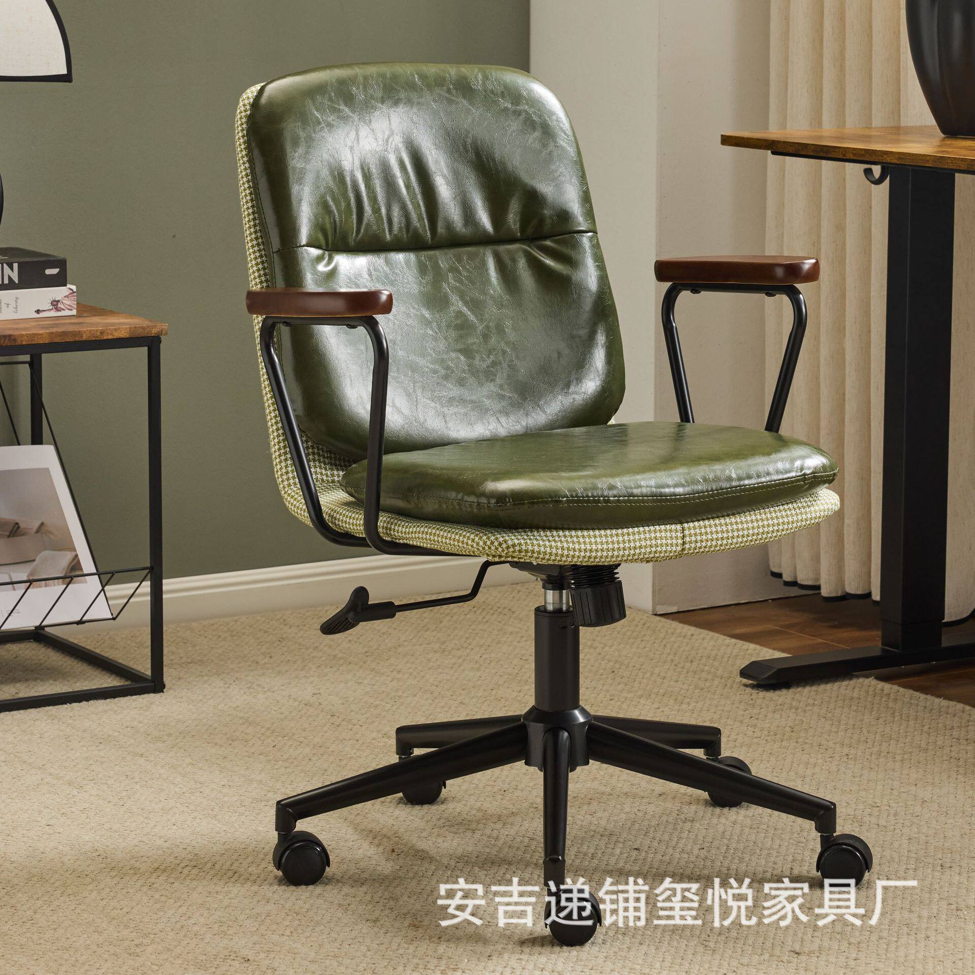 皮椅子家用电脑舒服久坐办公椅座椅书房桌椅凳卧室老板椅升降转椅