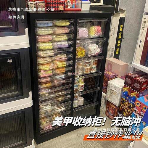 件美甲SCE收纳柜美店油胶多层平底a4文柜抽屉甲式带轮落地甲式样