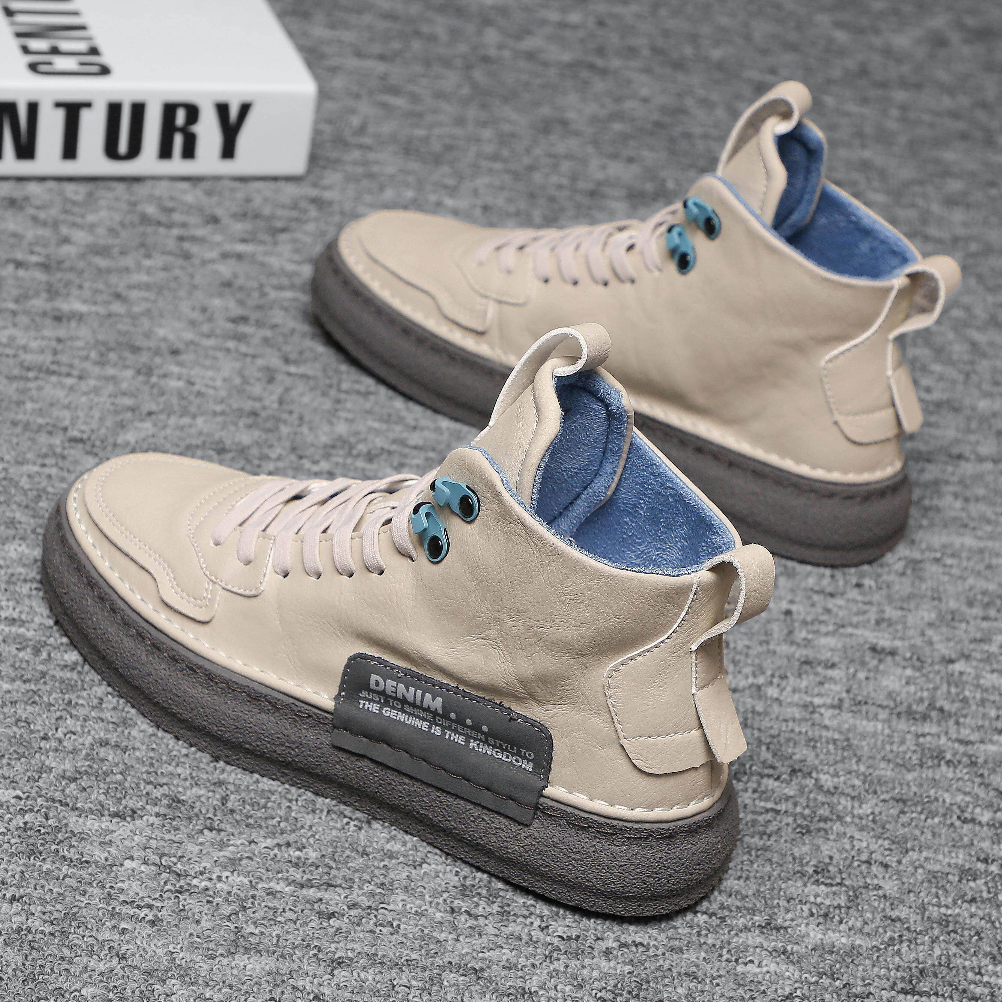 香港潮牌 ITMY3正品高帮小白鞋男鞋2024春季皮面休闲鞋厚底板鞋男